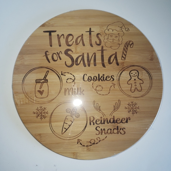LAZY SUSAN XMAS santas cookie tray, laser engraved Christmas,NEW 14" - Picture 7 of 7